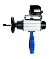Затвор дисковый поворотный DN.ru WBV1616E-2W-Fb-H Ду125 Ру16 LUG корпус - чугун QT450, диск - чугун QT450, уплотнение - EPDM, с пневмоприводом DN.ru PA-DA-105-1 и позиционером YT-1000RSN без обратной связи