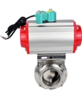 Затвор дисковый поворотный кламповый DN.ru WBV3131S-2W-C-H Ду40 Ру10 корпус - пищевая нержавеющая сталь 304, уплотнение - Silicon, с пневмоприводом PA-DA-052 и магнитным переключателем ALS200D