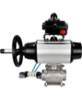 Кран шаровой DN.ru BV3232P(3pc)-FP-W-ISO-H Ду80 Ру25, полнопроходной, трехсоставной, нержавеющая сталь 316, уплотнение - PTFE, под приварку, с пневмоприводом PA-DA-105-1, пневмораспределителем 4V320-08 AC220V, БКВ APL-410N Ex