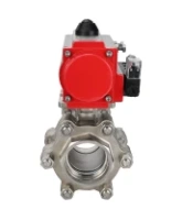 Кран шаровой DN.ru BV3232P(3pc)-FP-SW-ISO-H Ду65 Ру63 полнопроходной, корпус - нержавеющая сталь SS316, под приварку, с пневмоприводом PA-SA-130, пневмораспределителем 4M310-08 AC220V