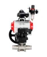 Кран шаровой DN.ru BV3232P(3pc)-FP-W-ISO-H LONG Ду65 Ру25 полнопроход., корпус - нерж.сталь 316, уплотнение - PTFE, под приварку, с пн.приводом PA-DA-083, пн.распределителем 4M310-08 AC220V, ручным дублером MON2-450-T28-ISO, БКВ APL-210N и БПВ AFC2000