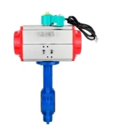 Затвор дисковый поворотный DN.ru WBV1413E-2W-Fb-H Ду100 Ру16 корпус - чугун GGG50, диск - чугун GGG40, уплотнение - EPDM, с пневмоприводом PA-DA-083 и магнитным переключателем ALS200D