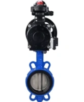 Затвор дисковый поворотный DN.ru WBV1432E-2W-Fb-H Ду150 Ру16, корпус - чугун GGG50, диск - нержавеющая сталь 316L, уплотнение - EPDM, с пневмоприводом DN.ru PA-DA-105-1 двойного действия, пневмораспределителем 4M310-08 AC220V, БКВ APL-210N