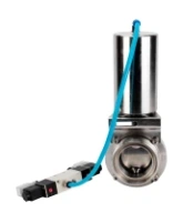 Затвор дисковый поворотный DN.ru WBV3131E-2W-T-H Ду100 Ру10 резьбовой, пищевая нержавеющая сталь 304, уплотнение – EPDM, с пневмоприводом DN.ru PA-SA-85 и пневмораспределителем DN.ru 4V320-08 AC220V