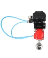Кран шаровой DN.ru BV3232P(2pc)-FP-T-ISO-H Ду80 Ру40, полнопроходной вн. резьба, нержавеющая сталь SS316, уплотнение - PTFE, с пневмоприводом PA-SA-130 с возвратными пружинами и с электропневматическим поворотным позиционером YT-1000RSN с обратной связью