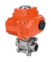 Кран шаровой DN.ru BV3232P(3pc)-FP-W-ISO-H WDVF Ду15 Ру63 полнопроходной, трехсоставной, корпус - нержавеющая сталь 316, уплотнение - PTFE, под приварку, с 1/4-оборотным электроприводом DN.ru QT-N-003EM-O1-24VDC-У1 HARK