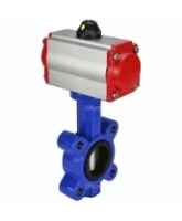 Затвор дисковый поворотный DN.ru WBV1616E-2W-Fb-H Ду100 Ру16 LUG корпус - чугун QT450, диск - чугун QT450, уплотнение - EPDM, с пневмоприводом DN.ru PA-SA-130