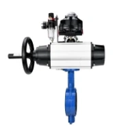 Затвор дисковый поворотный DN.ru WBV1413E-2W-Fb-H Ду150 Ру16, корпус - чугун GGG50, диск - чугун GGG40, уплотнение - EPDM, с пневмоприводом DN.ru PA-DA-105-1 двойного действия, пневмораспределителем 4M310-08 AC220V, БКВ APL-510N-EX, БПВ AFC2000