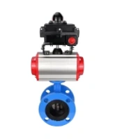 Затвор дисковый поворотный DN.ru WBV1313E-2W-F-H Ду100 Ру16 фланцевый, корпус - чугун GGG40, диск - чугун GGG40, уплотнение - EPDM, с пневмоприводом DN.ru PA-DA-105 и БКВ DN.ru APL-410N EX