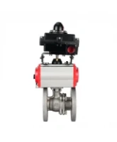 Кран шаровой DN.ru BV3232P(2pc)-FP-F-ISO-H Ду80 Ру16 полнопроходной двухходовой, нержавеющая сталь 316, фланцевый, уплотнение - PTFE, с пневмоприводом PA-SA-130, пневмораспределителем 4M310-08 DC24V и БКВ APL-410N EX