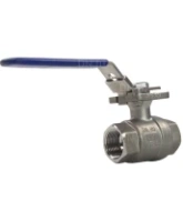 Кран шаровой DN.ru BV3232P(2pc)-FP-T-ISO-H Ду20 Ру63 полнопроходной двухходовой, нержавеющая сталь 316, внутренняя резьба, уплотнение - PTFE, с ISO-фланцем и рукояткой, 9х9, F03/F04