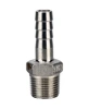 Штуцер елочка DN.ru BF32-T-1/2-13 1/2″х13мм Ду15 Ру16 шланговый, корпус - нержавеющая сталь AISI 316 (CF8M), присоединение - наружная резьба/штуцер