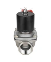 Клапан электромагнитный DN.ru VS131-ET-NC-220VAC 1 1/2″ Ду40 Ру10, соленоидный двухходовой, корпус - нержавеющая сталь 304, уплотнение - EPDM, резьбовой, нормально-закрытый, прямого действия, катушка - 220В