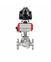 Кран шаровой DN.ru BV3232P(2pc)-FP-3WL-F-ISO-H Ду20 Ру16 HYMT, трехходовой L-тип, полнопроходной, фланцевый, корпус - нержавеющая сталь SS316, с пневмоприводом PA-DA-052, пневмораспределителем 4M310-08 24В NAMUR и БКВ APL-510N EX