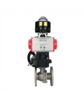 Кран шаровой DN.ru BV3232P(2pc)-FP-F-ISO-H Ду80 Ру16 полнопроходной двухходовой, нержавеющая сталь 316, фланцевый, уплотнение - PTFE, с пневмоприводом PA-DA-083, ручным дублером MON2-450-T28-ISO и БКВ APL-510N EX