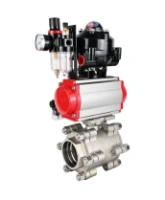 Кран шаровой DN.ru BV3232P(3pc)-FP-SW-ISO-H Ду65 Ру63 полнопроходной, корпус - нержавеющая сталь SS316, под приварку, с пневмоприводом PA-SA-130, пневмораспределителем 4M310-08 AC220V, БКВ APL-510N EX, БПВ AFC2000