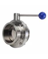 Затвор дисковый поворотный кламповый DN.ru WBV3131E-2W-C-H Ду50 Ру10 корпус - пищевая нержавеющая сталь 304, уплотнение – EPDM, присоединение - кламп (clamp), с рукояткой