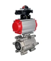Кран шаровой DN.ru BV3232P(3pc)-FP-SW-ISO-H Ду65 Ру63 полнопроходной, корпус - нержавеющая сталь SS316, под приварку, с пневмоприводом PA-SA-130, БКВ APL-210N