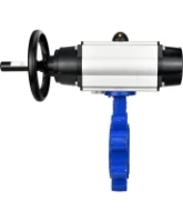 Затвор дисковый поворотный DN.ru WBV1616E-2W-Fb-H Ду125 Ру16 LUG корпус - чугун QT450, диск - чугун QT450, уплотнение - EPDM, с пневмоприводом DN.ru PA-DA-105-1 и пневмораспределителем 4M310-08 AC220V