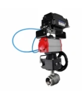 Кран шаровой DN.ru BV3232P(2pc)-FP-T-ISO-H Ду65 Ру40 полнопроходной, нерж. сталь SS316, внутренняя резьба, PTFE, с пневмоприводом PA-DA-083, ручным дублером MON2-450-T28-ISO и с эл.пневматич. поворотным позиционером YT-1000RSN без обратной связи