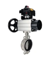 Затвор дисковый поворотный DN.ru WBV3131V-2W-Fb-H Ду150 Ру16 межфланцевый, корпус - нержавеющая сталь 304, диск - нержавеющая сталь 304, уплотнение - VITON, с пневмоприводом PA-DA-105-1 и БКВ APL-410N EX