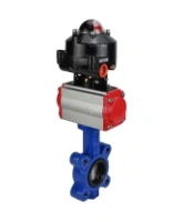 Затвор дисковый поворотный DN.ru WBV1631N-2W-Fb-H Ду150 Ру16 LUG корпус - чугун QT450, диск - нержавеющая сталь 304, уплотнение - NBR, с пневмоприводом DN.ru PA-SA-160 и БКВ APL-510N EX