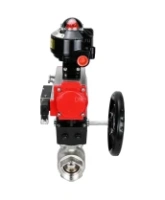 Кран шаровой DN.ru BV3232P(2pc)-FP-T-ISO-H 2 1/2″ Ду65 Ру40 полнопроходной двухходовой, нержавеющая сталь SS316, внутренняя резьба, PTFE, с пн.приводом DN.ru PA-DA-083 пн.распределителем 4M310-08 AC220V ручным дублером MON2-450-T28-ISO БКВ APL-510N-EX