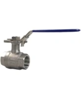 Кран шаровой DN.ru BV3232P(2pc)-FP-T-ISO-H Ду25 Ру63 полнопроходной двухходовой, нержавеющая сталь 316, внутренняя резьба, уплотнение - PTFE, с ISO-фланцем и рукояткой, 11х11, F04/F05