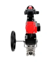 Кран шаровой DN.ru BV3232P(3pc)-FP-W-ISO-H WDVF Ду25 Ру63 полнопроходной, трехсоставной, нержавеющая сталь 316, PTFE, под приварку, с пневмоприводом PA-DA-052, пн.распределителем 4M310-08 AC220V, БКВ APL-210N, ручным дублером MON1-250-T26-ISO