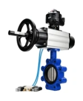 Затвор дисковый поворотный DN.ru WBV1631N-2W-Fb-H Ду150 Ру16 LUG корпус - чугун QT450, диск - нержавеющая сталь 304, уплотнение - NBR, с пневмоприводом PA-DA-105-1, пневмораспределителем 4V320-08 AC220V и БКВ APL-510N EX