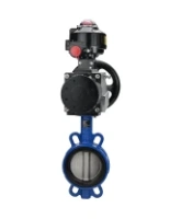 Затвор дисковый поворотный DN.ru WBV1432E-2W-Fb-H Ду150 Ру16, корпус - чугун GGG50, диск - нержавеющая сталь 316L, уплотнение - EPDM, с пневмоприводом DN.ru PA-DA-105-1 двойного действия, с БКВ APL-510N-EX