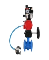 Затвор дисковый поворотный DN.ru WBV1313E-2W-F-H Ду100 Ру16 фланцевый, корпус - чугун GGG40, диск - чугун GGG40, EPDM, с пневмоприводом DN.ru PA-DA-105, пневмораспределителем 4V320-08 AC220V, БКВ APL-210N, ручным дублером MON1-250-T26-ISO и БПВ AFC2000