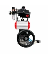 Кран шаровой DN.ru BV3232P(4pc)-SP-3WT-T-ISO-H WDVF Ду25 Ру63 стандартнопроходной, 3-ходовой Т-тип, внутренняя резьба, с пневмоприводом PA-DA-065, пневмораспределителем 4V320-08 AC220V, БКВ APL-410N EX, БПВ AFC2000 и ручным дублером MON1-250-T26-ISO