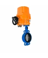 Затвор дисковый поворотный DN.ru WBV1413E-2W-Fb-H Ду100 Ру16, корпус - чугун GGG50, диск - чугун GGG40, уплотнение - EPDM, с электроприводом DN.ru QT-EX-010EM-O2-220VAC-У1