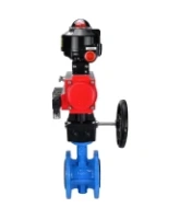 Затвор дисковый поворотный DN.ru WBV1313E-2W-F-H Ду100 Ру16 фланцевый, корпус - чугун GGG40, диск - чугун GGG40, EPDM, с пневмоприводом DN.ru PA-DA-105, пневмораспределителем 4M310-08 AC220V, БКВ APL-510N EX и ручным дублером MON1-250-T26-ISO