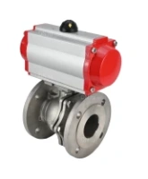 Кран шаровой DN.ru BV3232P(2pc)-FP-F-ISO-R Ду300 Ру16 полнопроходной двухходовой, нержавеющая сталь 316, фланцевый, уплотнение - PTFE, с пневмоприводом PA-DA-210 двойного действия и пневмораспределителем 4M310-08 AC220V