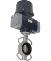 Затвор дисковый поворотный DN.ru WBV3131E-2W-Fb-H Ду80 Ру16 межфланцевый, корпус - нержавеющая сталь 304, диск - нержавеющая сталь 304, уплотнение - EPDM, с электроприводом четвертьоборотным DN.ru QTSA-N-005EM-O0-220VAC с пружинным возвратом