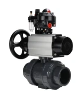Кран шаровой DN.ru BV4242E-FP-GRM-ISO Дн50 Ру10 полнопроходной, корпус - НПВХ, шар - НПВХ, уплотнение - EPDM, с пневмоприводом PA-DA-105-1, пневмораспределителем 4M310-08 AC220V, БКВ APL-510N EX и БПВ AFC2000
