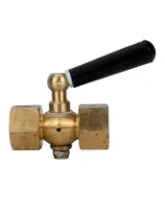 Кран запорный для манометра DN.ru BVPG0000P-3WT-T-H ВР/НР G1/2″-М20х1.5 Ду15 Ру25 трехходовой, резьбовой, корпус - латунь HPb57-3, шар - латунь HPb57-3, уплотнение - PTFE, с рукояткой