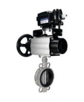 Затвор дисковый поворотный DN.ru WBV3131V-2W-Fb-H Ду150 Ру16 межфланцевый, корпус - нержавеющая сталь 304, диск - нержавеющая сталь 304, уплотнение - VITON, с пневмоприводом PA-DA-105-1 и позиционером YT-1000RSN без обратной связи