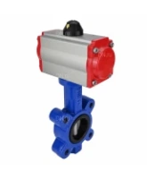Затвор дисковый поворотный DN.ru WBV1631N-2W-Fb-H Ду150 Ру16 LUG корпус - чугун QT450, диск - нержавеющая сталь 304, уплотнение - NBR, с пневмоприводом DN.ru PA-SA-160