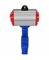 Затвор дисковый поворотный DN.ru WBV1616E-2W-Fb-H Ду100 Ру16 LUG корпус - чугун QT450, диск - чугун QT450, уплотнение - EPDM, с пневмоприводом DN.ru PA-SA-130 и пневмораспределителем 4M310-08 AC220V