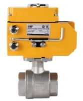 Кран шаровой DN.ru BV3232P(2pc)-FP-T-ISO-H Ду80 Ру40 полнопроходной двухходовой, нержавеющая сталь 316, внутренняя резьба, уплотнение - PTFE, с электроприводом четвертьоборотным QT-N-010EM-O1-220VAC-У1
