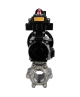 Кран шаровой DN.ru BV3232P(3pc)-FP-SW-ISO-H Ду100 Ру63 полнопроходной, корпус - нержавеющая сталь SS316, под приварку, с пневмоприводом PA-DA-105-1, пневмораспределителем 4M310-08 AC220V, БКВ APL-410N EX, БПВ AFC2000