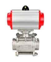Кран шаровой DN.ru BV3232P(3pc)-FP-W-ISO-H WDVF Ду15 Ру63 полнопроходной, трехсоставной, корпус - нержавеющая сталь 316, уплотнение - PTFE, под приварку, с пневмоприводом PA-SA-065, пневмораспределителем 4M310-08 DC24V
