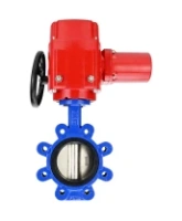 Затвор дисковый поворотный DN.ru WBV1631N-2W-Fb-H Ду150 Ру16 LUG межфланцевый, корпус - чугун QT450, диск - нержавеющая сталь AISI 304, уплотнение - NBR, с электроприводом QT-EX-020M-O2-220VAC-У1 с моментной муфтой и штурвалом