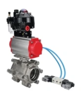Кран шаровой DN.ru BV3232P(3pc)-FP-SW-ISO-H Ду65 Ру63 полнопроходной, корпус - нержавеющая сталь SS316, под приварку, с пневмоприводом PA-SA-130, пневмораспределителем 4V320-08 AC220V, БКВ APL-510N EX, БПВ AFC2000