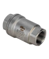 Клапан обратный DN.ru VCS3232P-T 1/2″ Ду15 Ру63 резьбовой, пружинный, корпус - нержавеющая сталь 316, диск - нержавеющая сталь 316, уплотнение - металл