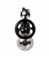 Кран шаровой DN.ru BV3131P(3pc)-FP-F-ISO-H Ду100 Ру16 полнопроходной, фланцевый, корпус - нержавеющая сталь 304, PTFE, 22х22, WDVF, с пневмоприводом PA-DA-105-1, пневмораспределителем 4M320-08 AC220V, БКВ APL-510N EX и БПВ AFC2000