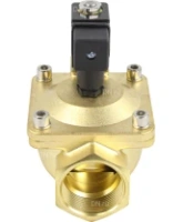Клапан электромагнитный DN.ru VS400-NT-NC-24VDC 1 1/2″ Ду40 Ру16, соленоидный двухходовой, корпус - латунь, уплотнение - NBR, резьбовой, нормально-закрытый, пилотный, катушка - 24В